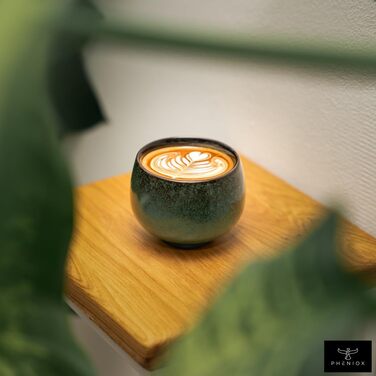 Набір чашок капучіно Jade | 4 шт. | 180 мл | Якісні чашки з кераміки без ручки | Для еспресо, капучіно, мокко та чаю | Сучасний дизайн, подарунок