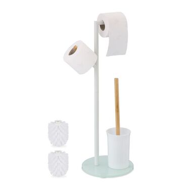 Relaxdays Toilet Set with 2 Replacement Brush Heads