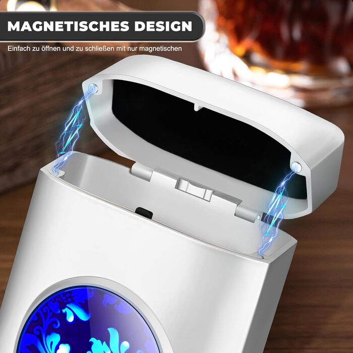 Вишукане екіпірування для курця: Zigarettenetui Lafagiet XL666 з запальничкою, 18 шт. King Size, LED-дисплей, подарунок на День батька