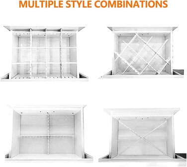 KnnRiim 12-Piece Drawer Dividers, 47x11 cm, Thick, DIY Partition Walls for Drawers, Large Flexible Organizer for Clothes, Bedroom, Bathroom, Kitchen Appliances, Desk, Office Storage