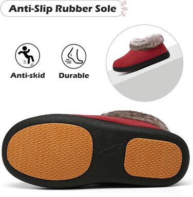 Тапочки жіночі зимові Mishansha, антиковзаючі, з піною пам'яті, плюшеві, розмір 36-43 EU, червоні