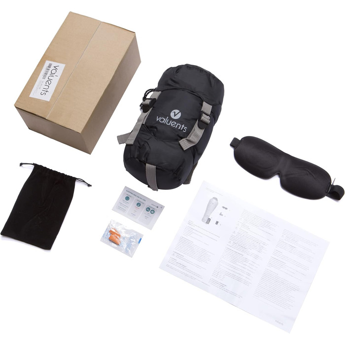 Спальний мішок Outdoor Daunenschlafsack: ультралегкий, теплий, з наповнювачем з гусячого пуху (190г) + маска для сну та беруші