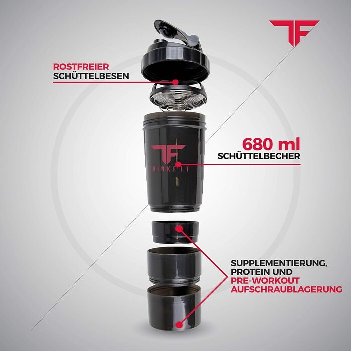 Ізольована ланчбокс з 6 контейнерами для їжі – BPA-Free, багаторазовий, підходить для мікрохвильової печі та морозильника – ланч-сумка з шейкером, органайзером для пігулок, плечовим ремінцем та охолоджувальними акумуляторами – сумка-холодильник червона