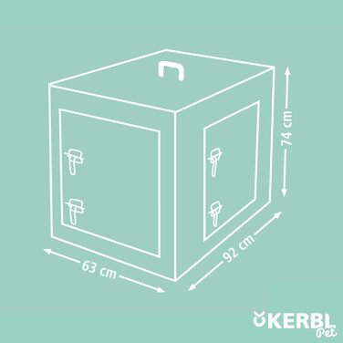 Транспортна переноска для собак Kerbl Pet Gittertransportbox, 76x54x64 см, складна, металева, з двома дверцятами, для подорожей та дому (чорна)
