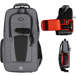 Сумка-слінг Rollei Fotoliner Ocean: фоторюкзак з перероблених пластикових пляшок (45 шт.), сірий, з дощовиком