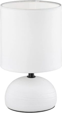 Торшер Reality Leuchten Luci R50351035: керамічний цоколь, тканинний абажур бежевого кольору, патрон E14