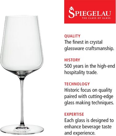 Spiegelau & Nachtmann, 6-piece Wine Glass Set, Universal Glasses, Crystal Glass, 550 ml, Definition, 1350101