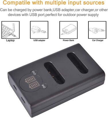 Замінна батарея DSTE 2x LI-90B + подвійний USB-зарядний пристрій з LCD-дисплеєм для Olympus SH-1, SH-50, iHS SH-60, SP-100, SP-100EE, Tough TG-1, iHS Tough TG-2, iHS Tough TG-3, XZ-2 iHS
