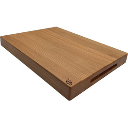 EFO Solid Cutting Board - Solid Chopping Block - Robust Cutting Block - Meat Cutting Board - Bread Board - Large Wooden Kitchen Board - XXL Chopping Block - Made of Beechwood (40x30x4cm)