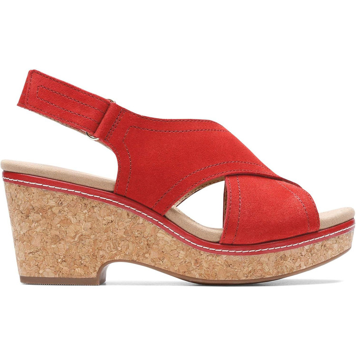 Сандалі Clarks Giselle Cove на підборах, червоні, 42 EU, для прогулянок, однотонні