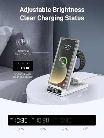 Бездротовий зарядний пристрій MagSafe 3-в-1 для Samsung Galaxy Fold/Flip, S24/S25 Ultra, Watch/Buds (Білий)