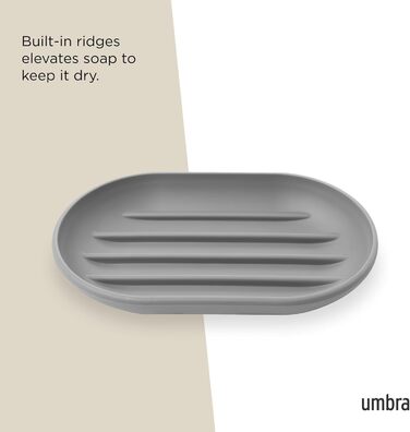Тримач для мила Umbra Touch овальної форми з м'яким покриттям для ванної кімнати та кухні, білий, 14 x 9 x 2 см