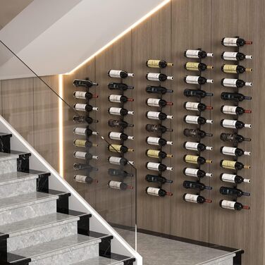 Wall-mounted wine rack for 12 wine bottles, removable wine storage organizer, wall mount, wine bottle display holder, towel rack, used as one or four, for kitchen, bar, or wine cellar.