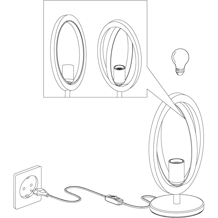 Торшер EGLO Basildon 1: дерев'яний торшер з текстилем та металом, з вимикачем, E27, для вітальні та спальні