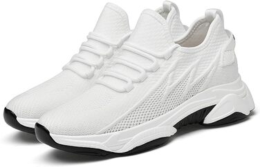 Чоловічі кросівки Elevate Shoes з підняттям 10 см, сітка, білі, 43 EU