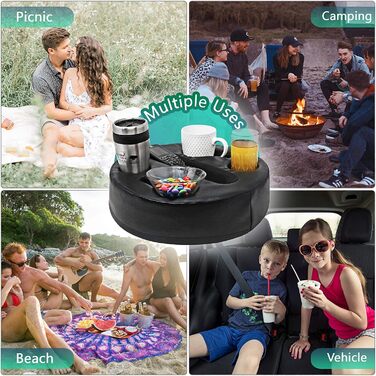 Sofa-Buddy Practical Couch Cup Holder, Couch Coaster, Sofa Cup Holder - The Perfect Couch Accessory (Big-Leather-Black)