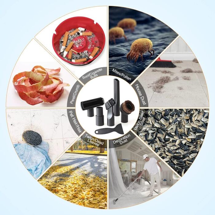 Набір насадок для пилососа BUZIFU 7 шт. 32-35 мм: для диванів, матраців, щілин. Сумісний з Kärcher, Miele, Siemens, AEG, Bosch, Panasonic, Philips