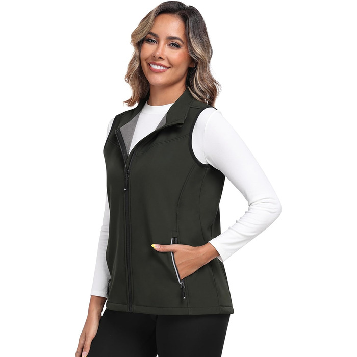 oFiz Softshell жилет Daen: теплий флісовий жилет для туризму та активного відпочинку (зелений, XXL)