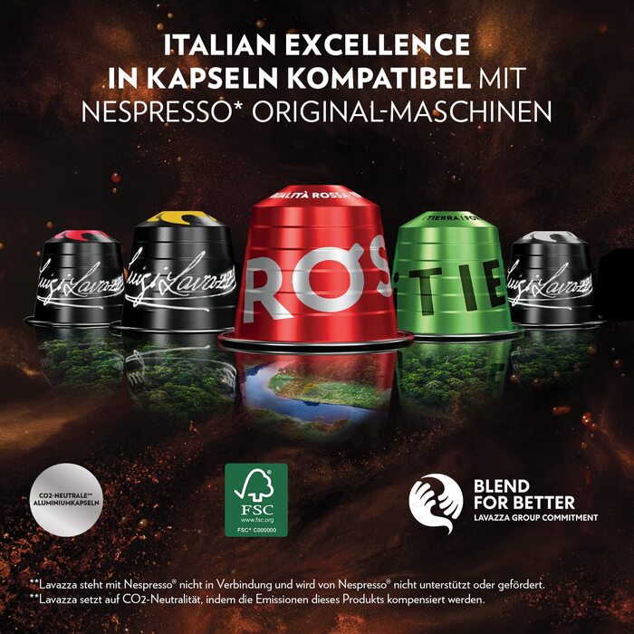 Кава Lavazza Qualità Rossa вTалієвий еспресо, сумісні з Nespresso Original, 10 алюминієвих капсул (набір 3 упаковки)
