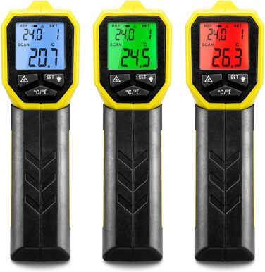 Інфрачервоний термометр Trotec BP21 з лазерним цілевказівником – вимірювання температури від -35°C до +800°C, визначення точки роси, пірометр (-50°C / +380°C)