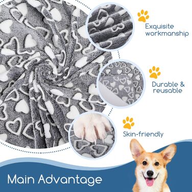 М'який флісовий килимок для собак та котів Nobleza, 120x100 см