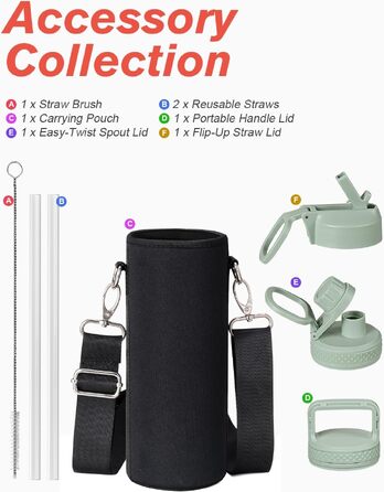 Термофляга Coolflask 710 мл зі сталі з трубою та 3 кришками, вакуумна ізольована пляшка для води для спорту та подорожей, Starry Indigo Black