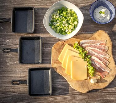 Набір сковорідок для раклета BBQ-Toro, чавун, 6 шт, 12,5x18 см, вже підготовлені, для гриля та подачі страв