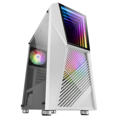 Ігровий корпус Mars Gaming MC777W White, Infinity Mirror ARGB, загартоване скло, 2 вентилятори Chroma ARGB, ATX, Білий