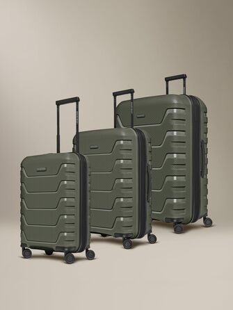 Набір валіз SMARTBOX Hartschalen 3-в-1: розширюваний, з TSA-замком та міцного поліпропілену (Olive Edition 01)