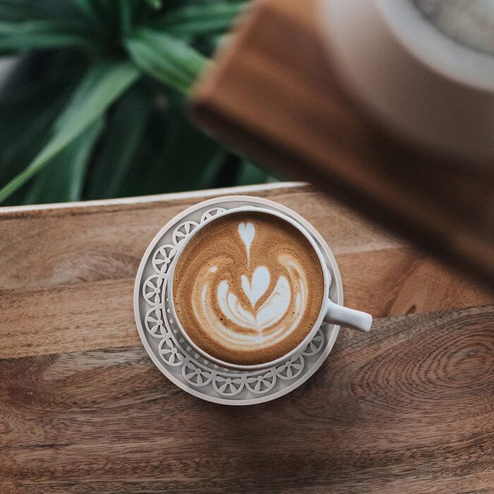 Drink Coasters, Silicone Coasters with Holder, Set of 8, Boho Style Grooved Pattern, Table Protector Coffee Coasters for Desk, Kitchen, Bar, Machine Washable & Heat Resistant