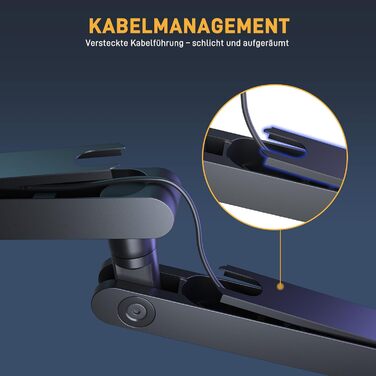 MAONO Тримач для мікрофона BA92 (Чорний) – низькопрофільний з кабелепроводом для чистого робочого місця