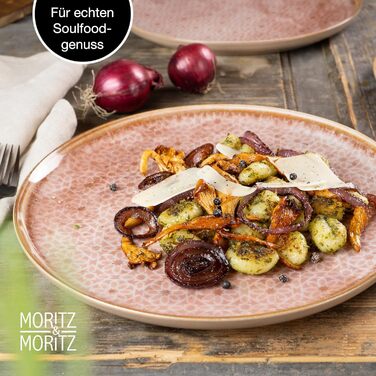 Moritz & Moritz TERRA 36-Piece Dinnerware Set for 12 People - Plate Set in delicate Terracotta made from high-quality porcelain - Dinnerware set for 12 people, consisting of 12 dinner plates, dessert plates, and bowls each. Terracotta 36-piece dinnerware set.