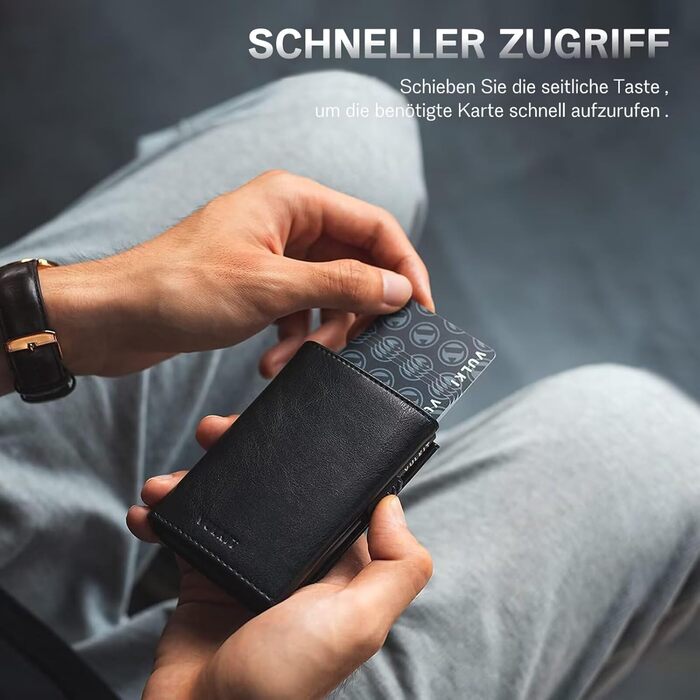 Чохол для паспорта IceReco з натуральної шкіри: гаманець-картхолдер для чоловіків з RFID захистом (чорний)