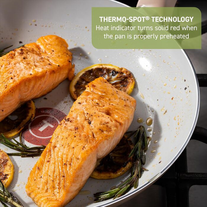 Набір посуду T-fal Refresh Ceramic 20 предметів, антипригарне покриття, жаростійкий до 100°C, сірий Moon Grey. Каструлі, сковороди, сотейник, керамічне покриття.