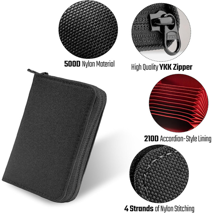 Тактичний гаманець TACTICAL_GEEK PC1 EDC, 11 відділень, нейлон, чорний, кредитні картки