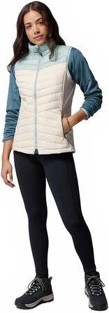 Жіночий жилет Columbia Powder Pass 3 Hybrid Puffer Vest - теплий та зручний (XL, Dark Stone, Crushed Blue)