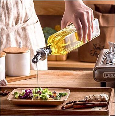 Виливники для олії, набір дозаторів, закриття для олійниць для оливкової олії, вина, оцту, соєвого соусу, виливальники без протікання (4 шт., сріблясті)