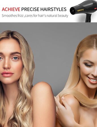 Іонізатор для волосся Profi-Fön 3500W, блаво світло, 2 швидкості, 3 режими, концентратор та дифузор для дому та салону