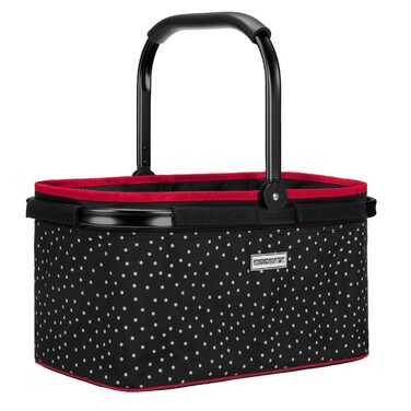 Кошик для покупок Anndora SNÖVIT 22 літри - чорний у білий горошок