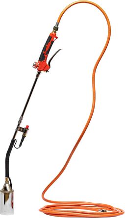 ROTHENBERGER Industrial 2-piece warming torch ECO Piezo incl. 5 m propane gas hose & Piezo ignition | Weed burner | Torch | Gas burner | Flaming tool | Roofing and bitumen sheets | 1500004926