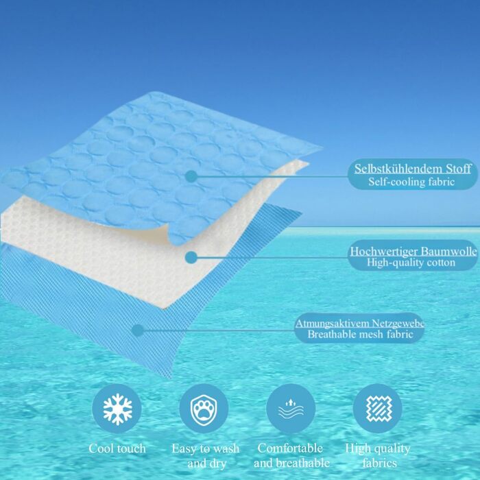 Килимок охолоджуючий для собак та котів, самоохолоджуючий, 70x100 см, колір кава