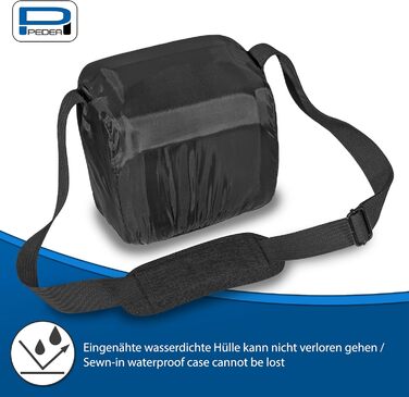 Сумка для DSLR камери PEDEA, чорна, з водонепроникним чохлом