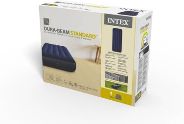 Надувний матрац Intex Classic Downy Blue Dura-Beam Twin, блакитний, 191 x 99 x 25 см