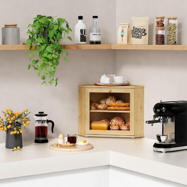 Бамбуковий двоярусний хлібниця для домашнього хліба, органайзер для кухні