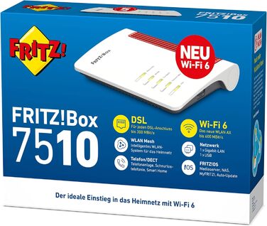 Роутер FRITZ!Box 7510 Wi-Fi 6 (DSL, VDSL, Mesh)