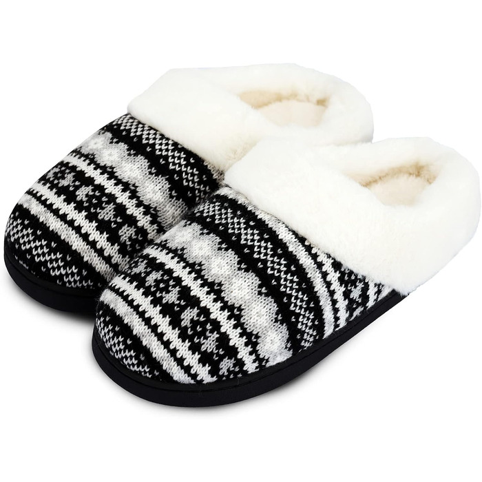 Тапочки халатні AONEGOLD для жінок, зимові, теплі, з плюшем, з пам'яттю, зручні, унісекс, для дому та вулиці, антиковзкі (40/41 EU, чорний)