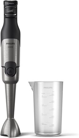Philips 5000 Series Immersion Blender - 1200W Power. ProMix Technology. LED Speed Indicator. Variable Speed Control. Compact Design. Easy to Clean. Black (HR2681/00)