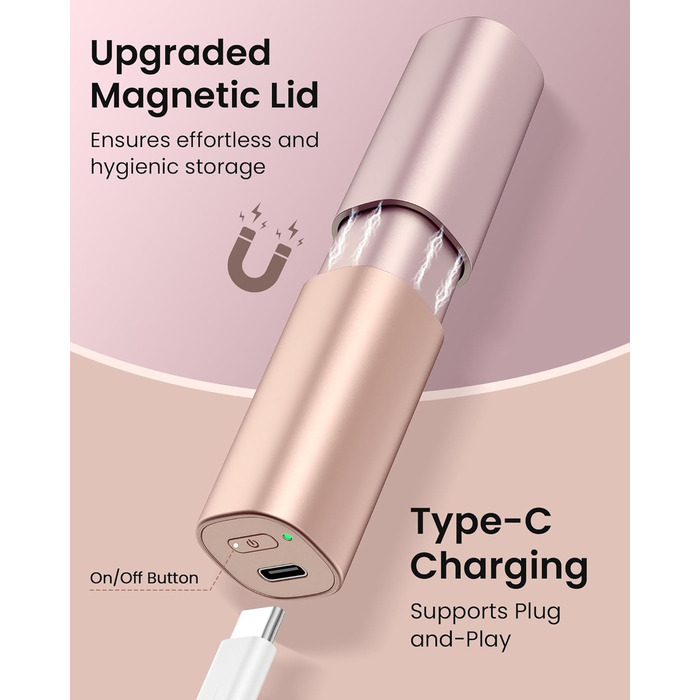 Електричний жіночий тример для обличчя iFanzeTech: для швидкої та ніжної стрижки верхньої губи, підборіддя та щік. Змінна головка в комплекті.