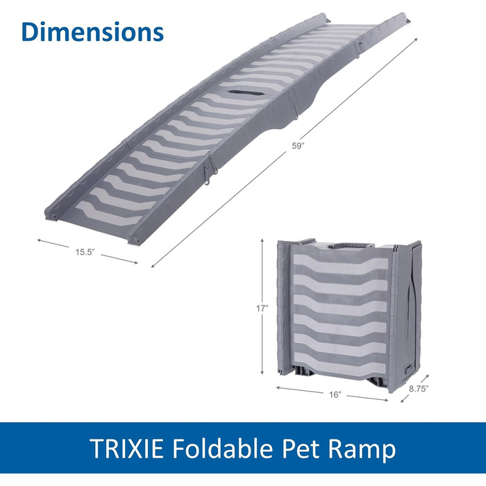 Рампа для собак Trixie Petwalk, 38x100 см, чорна, складна