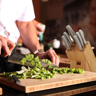 Relaxdays Bamboo Knife Block Unfurnished